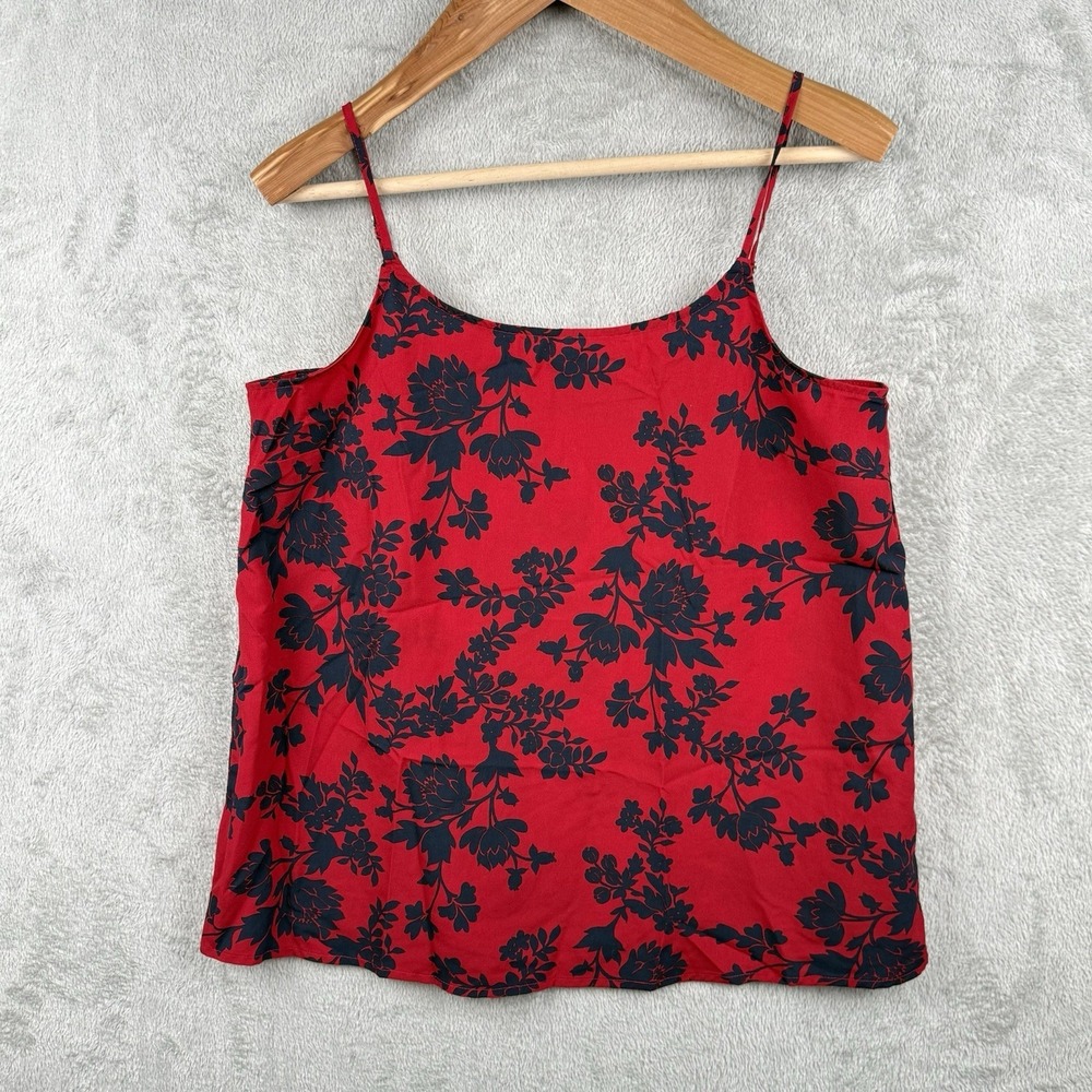 Gap Dark Floral Tank Top‎ Womens M Red Whimsigoth Chiffon Fairy Grunge Spaghetti